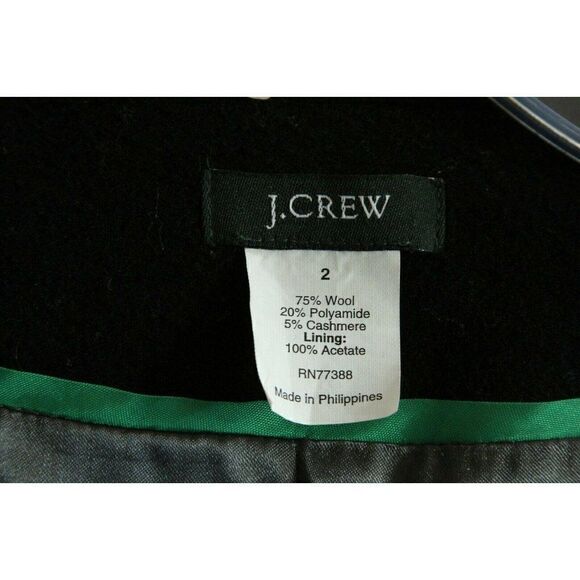 J. Crew Womens Coat Pippa Pea Coat Black 2 - Picture 2 of 6